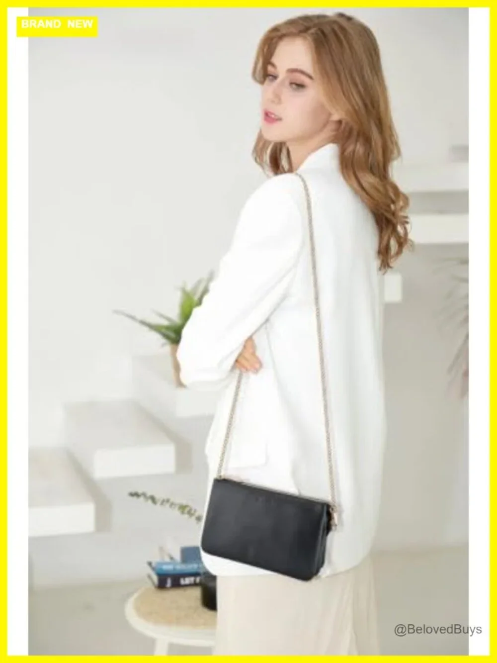 Faux Leather Wristlet Crossbody Clutch Purse with Zipper Pockets, Women's Small